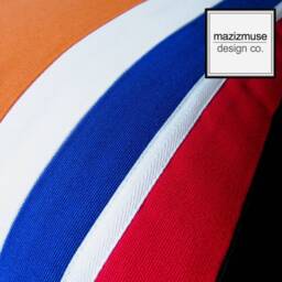 Nautical Outdoor Sunbrella Pillow Cover in Modern Color Block, Orange & Red Cushion Covers For Boat/Patio Pool Lounge, Chester - thumbnail 3
