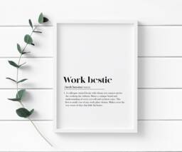Work Bestie Print/Bestie Quote Card Besties Colleague Gifts Gift Gifts - thumbnail 1