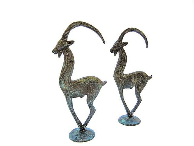 Greek Ancient Bronze Ibex Geometrical , Christmas Gift Decor - image 1