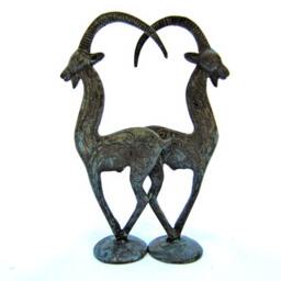 Greek Ancient Bronze Ibex Geometrical , Christmas Gift Decor - thumbnail 2