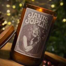 Janis Joplin - 60's-70's Music Soy Wax Vegan Container Candle Gift Handmade Cruelty Free Eco Friendly Sustainable - thumbnail 3