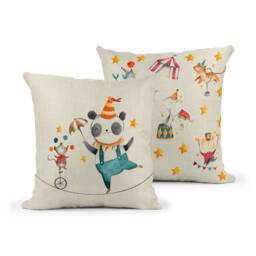 Circus Cushion - Decorative Throw Pillow Mustard & Gray - thumbnail 1