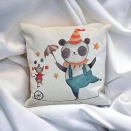 Circus Cushion - Decorative Throw Pillow Mustard & Gray - thumbnail 4