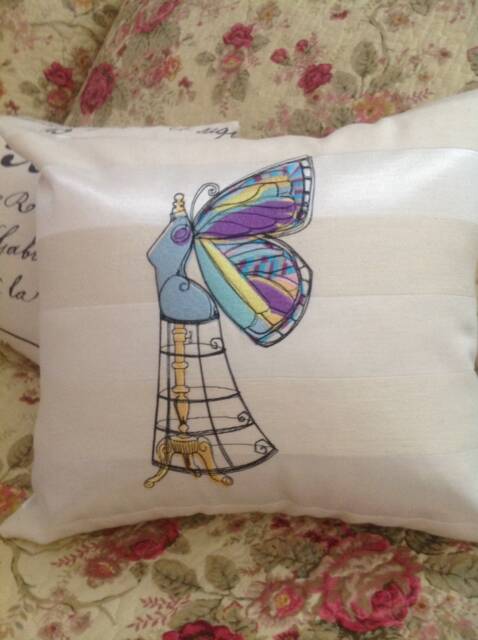 Decorative Embroidered Pillow. Beautiful For A Sewing Room