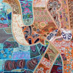 Elephant Tapestry Vintage Patchwork, Bohemian Wall Hanging - 80x100 Inches - thumbnail 3