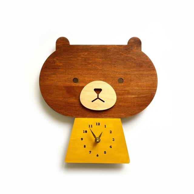 Kawaii Bear Wall Clock, Housewarming, Birthday, Baby Shower, Kid's Room, Nursery Decor - image 1