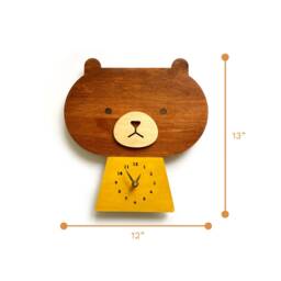 Kawaii Bear Wall Clock, Housewarming, Birthday, Baby Shower, Kid's Room, Nursery Decor - thumbnail 4