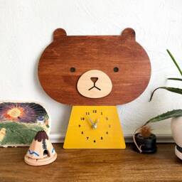 Kawaii Bear Wall Clock, Housewarming, Birthday, Baby Shower, Kid's Room, Nursery Decor - thumbnail 3