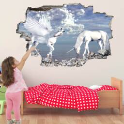 Unicorn Fantasy Wall Sticker Mural Decal Print Art Kids Girls Bedroom Decor Bt10
