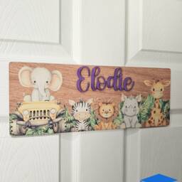 Personalised Childrens Door Sign Custom Name Plaque For Kids Room Farm Animal Nursery Decor Bedroom Wall Art Gift Children - thumbnail 2