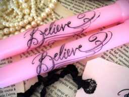 "Pink Candles Hand Stamped " - thumbnail 1