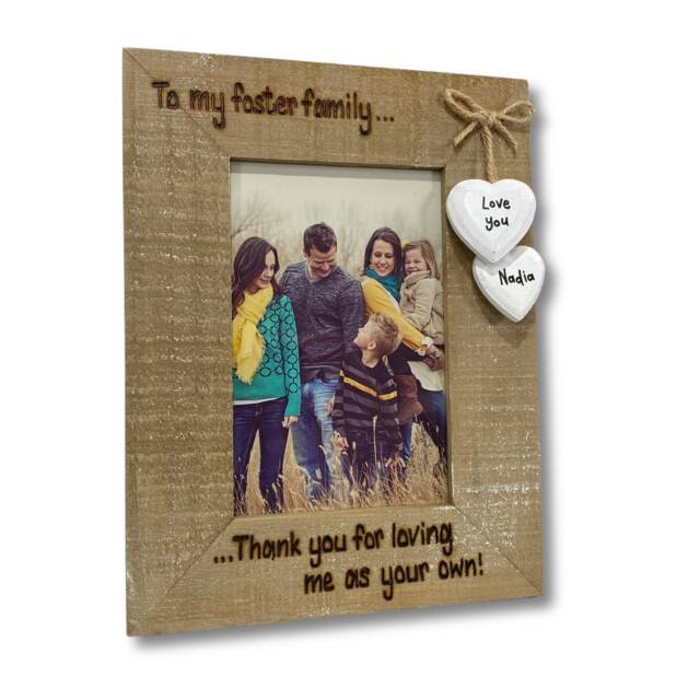 Foster Parents/Family Gift - Personalised Driftwood Photo Frame 6x4 - image 1