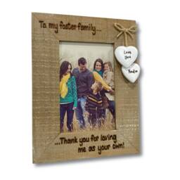 Foster Parents/Family Gift - Personalised Driftwood Photo Frame 6x4 - thumbnail 1