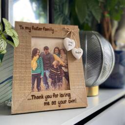 Foster Parents/Family Gift - Personalised Driftwood Photo Frame 6x4 - thumbnail 2