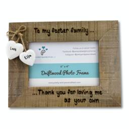 Foster Parents/Family Gift - Personalised Driftwood Photo Frame 6x4 - thumbnail 3