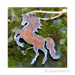 Horse Rusty Christmas Tree Ornament Rustic Equine Wall & Garden Decor Racing Gifts Horseback Hunting Stoking Fillers - 10cm - thumbnail 3