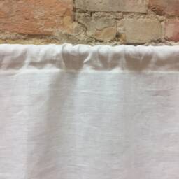 White Linen Curtain Panel Stone Wash Cafe Curtains, Extra Long - thumbnail 2