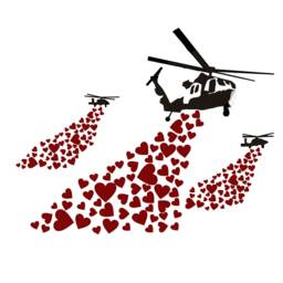 Banksy Vinyl Wall Decal Helicopter With Hearts - Street Art Graffiti Helicopters Decor Sticker Heart Love Mural Boys Room Artwork - thumbnail 2
