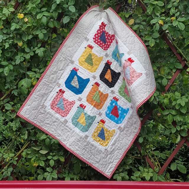 Handmade Baby Quilt Farm Chicken Patchwork Crib Bedding - image 1