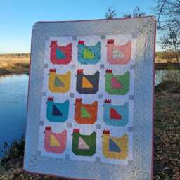 Handmade Baby Quilt Farm Chicken Patchwork Crib Bedding - thumbnail 4