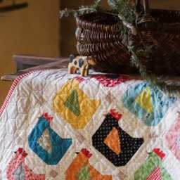 Handmade Baby Quilt Farm Chicken Patchwork Crib Bedding - thumbnail 3