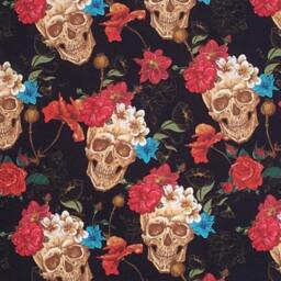 Skull & Roses Floral Cushion Cover Fits 18 - thumbnail 2