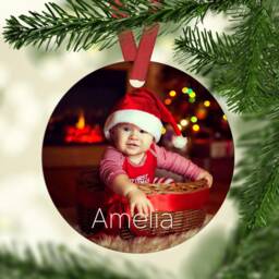 Personalised Baby's First Christmas Ornament Photo Keepsake - thumbnail 2