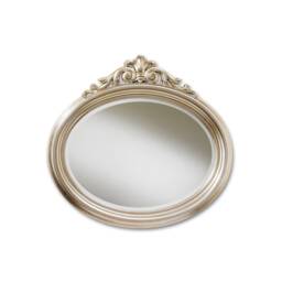 Wall Mirror Oval Classic Italian Style Silver Leaf - Made in Italy- Luxury Bedroom Mirror Victorian Entryway Item #6280/F - thumbnail 1
