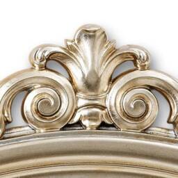 Wall Mirror Oval Classic Italian Style Silver Leaf - Made in Italy- Luxury Bedroom Mirror Victorian Entryway Item #6280/F - thumbnail 2