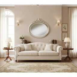 Classic Italian Antique Gold Leaf Wall Mirror - Decorative Oval Victorian Made in Italy - thumbnail 1