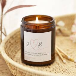 Personalised Wedding Gift Candle, Heart Initial Soy Candle - thumbnail 1