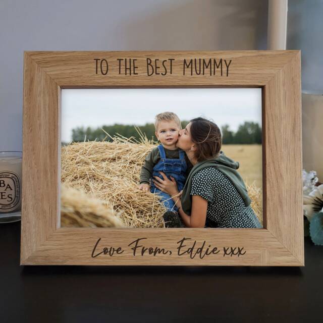 Personalised Best Mummy Photo Frame- Engraved Wooden Frame - Mothers Day Gift Birthday Gift For Mum Custom Picture - image 1