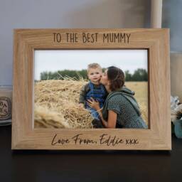 Personalised Best Mummy Photo Frame- Engraved Wooden Frame - Mothers Day Gift Birthday Gift For Mum Custom Picture - thumbnail 1