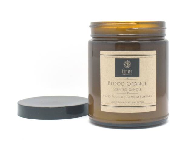 Hand Poured Premium Blood Orange Scented Soy Candle ~ 9 Oz - image 1