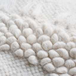 Abstract White Carpet With Smooth Hand Weaving, Modern Geometric Wool Rug, Washable Carpet, Handwoven Beige Ukrainian Rug - thumbnail 3