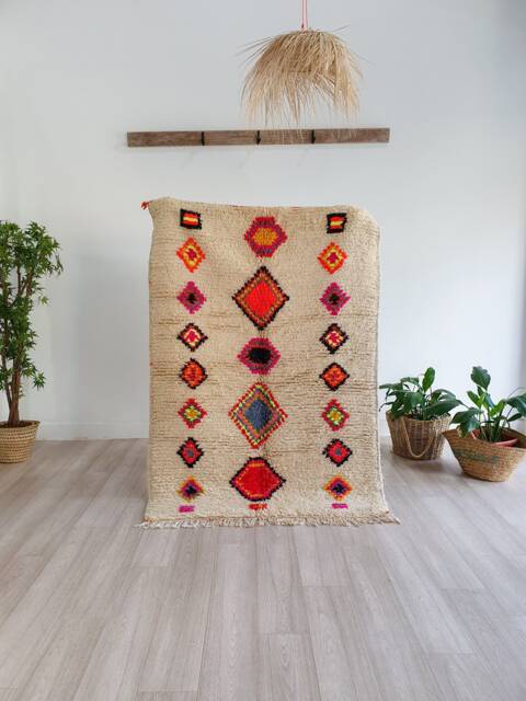 Handmade Beni Ourain Wool Rug Authentic Moroccan Berber Carpet - image 1