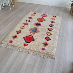 Handmade Beni Ourain Wool Rug Authentic Moroccan Berber Carpet - thumbnail 2