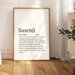 Basenji Definition Print, Wall Print For Owner, Dog Owner Gift, Mum, African Bush - thumbnail 1