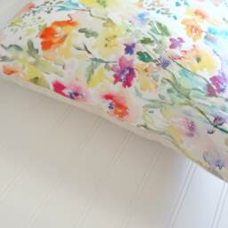 Wild Garden Watercolor Floral Pillow Covers, Designer Fabric, 18x18, 20x20, 14x20, 12x21, 12x26 - thumbnail 2