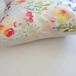 Wild Garden Watercolor Floral Pillow Covers, Designer Fabric, 18x18, 20x20, 14x20, 12x21, 12x26 - thumbnail 3
