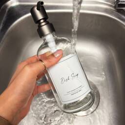 Clear Glass Soap Dispenser Set Silver Stainless Steel Pump, Shampoo, Conditioner & Body Wash - thumbnail 2