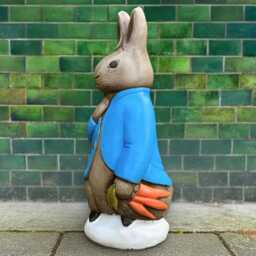 Concrete Rabbit Statue Stone Bunny Garden Sculpture Handmade Easter Decoration Outdoor Peter Figurine Cement Farm Animal Ornament - thumbnail 4