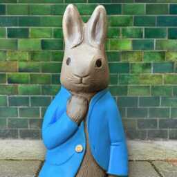 Concrete Rabbit Statue Stone Bunny Garden Sculpture Handmade Easter Decoration Outdoor Peter Figurine Cement Farm Animal Ornament - thumbnail 2