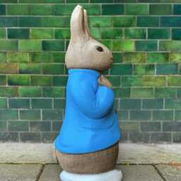Concrete Rabbit Statue Stone Bunny Garden Sculpture Handmade Easter Decoration Outdoor Peter Figurine Cement Farm Animal Ornament - thumbnail 3