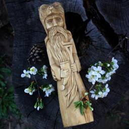Handmade Linden Wood Slavic God Veles Statue Viking Talisman - thumbnail 4