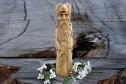 Handmade Linden Wood Slavic God Veles Statue Viking Talisman - thumbnail 1