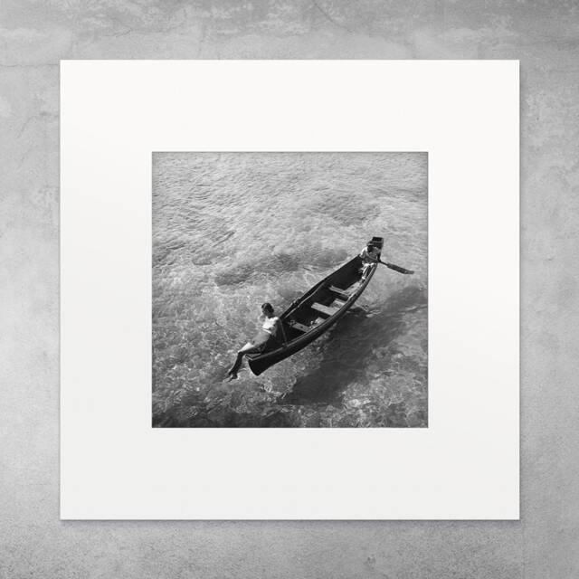 Photo Print With Passe-Partout Women On The Boat