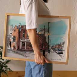 Hyde Park Leeds Art Print, Urban Architecture Painting - thumbnail 3