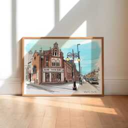 Hyde Park Leeds Art Print, Urban Architecture Painting - thumbnail 1