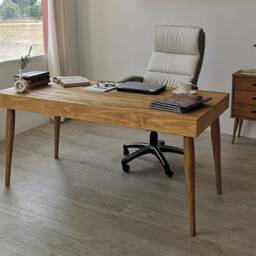Handmade Pine Office Table With Drawer Solid Wood Desk - Ref. 0043 - thumbnail 2